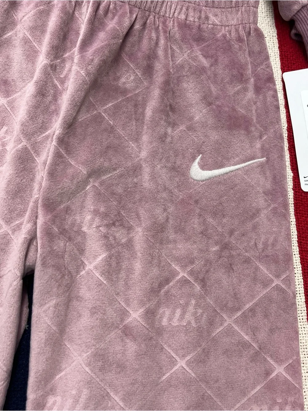 Nike Kids Light Lavender Velour Hoodie & Pants Set Girls Size 4 New with Tags